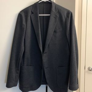 Uniqlo Men Blazer Slim Medium Stretch Dark Grey